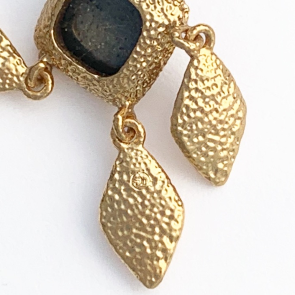 ALEXIS BITTAR • Miss Havisham Elements Gold Labradorite Chandelier Earrings - Picture 6 of 9